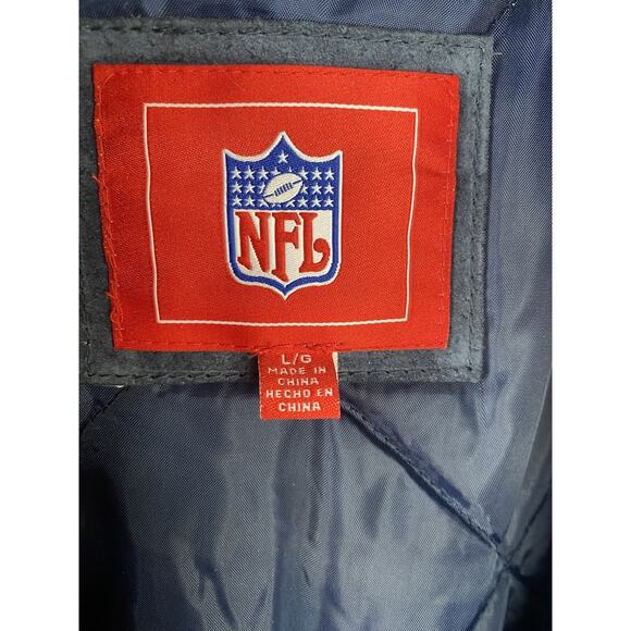 Seattle Seahawks Suede Leather Jacket Mens Large Black Blue NFL Football Winter - Picture 4 of 14